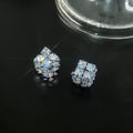 Clear Geometric Crystal Cluster Stud Earrings Silver Tone view 4