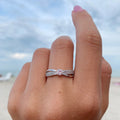 Silver Tone Cross Twist Band Clear Center Stone Ring Sizes 6-10 view 2