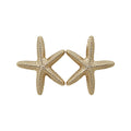 Textured Starfish Stud Earrings in Gold and Silver Tones view 5