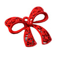 Filigree Cut-Out Bow Charm Pendant Painted Alloy Five Colors view 5