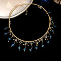 Crystal Fringe Collar Necklaces in Four Metal and Bead Colors view 7