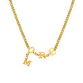 Gold Cuban Chain MORE Letter Charm Necklace Drop M Pendant view 5