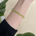 Green Olivine Chip Stone Bracelet Gold Clasp Adjustable view 3
