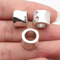 14x14x12mm 5.8g Antique Silver Tone Zinc Alloy Hammered Tube Large Hole Spacer Beads for Dreadlock Jewelry