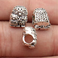 11x9.7x7.8mm 2.3g Antique Silver Zinc Alloy Owl Large Hole Cat Beads for DIY Bracelet Jewelry Making