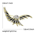 Flying Bird Brooch In Metal With Colored Enamel Wings And A Clear Crystal Body view 8