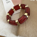 Acrylic Glitter Geometric Stretch Bracelet Gold Spacers 5 Colors view 6