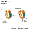 Three Row Crystal Hoop Earrings in Seven Colors and Three Sizes view 9
