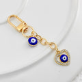 Blue Evil Eye Keychain with Rhinestone Charm Bag Pendant view 4