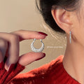 Silver-Tone Openwork Filigree Circular Hoop Earrings Pair view 2