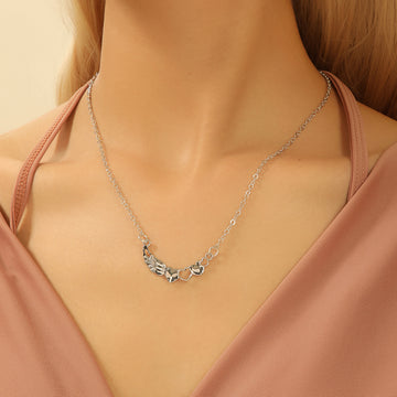 Winged Heart Gold and Silver Delicate Pendant Necklaces