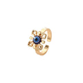 Gold Evil Eye Open Rings Blue Glass Bead 11 Design Styles view 5
