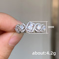 Silver Tone Five Square Clear Crystal Band Ring Jewelry view 5