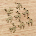 Stretching Cat Charms in Antique Bronze and Silver view 6