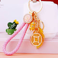 Jeweled Leaf and Coin Fortune Keychains with Multiple Wrist Loop Options view 7