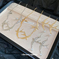 Swallow Wing Metal Necklace Pearl Drop Earrings 3 Styles view 3