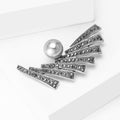 Art Deco Graduated Fan Bar Brooch With Gray Pearl Accent view 3