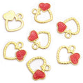 Red Love Letter and Heart Enamel Charm Collection for Jewelry Making view 9