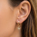 Zirconia Starfish Huggie Hoop Earrings Gold Steel ABC view 3