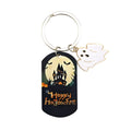 Halloween Castle Dog Tag Keychain White Ghost Charm view 5
