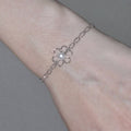 Openwork Flower Pearl Necklace Bracelet Gold Silver view 4