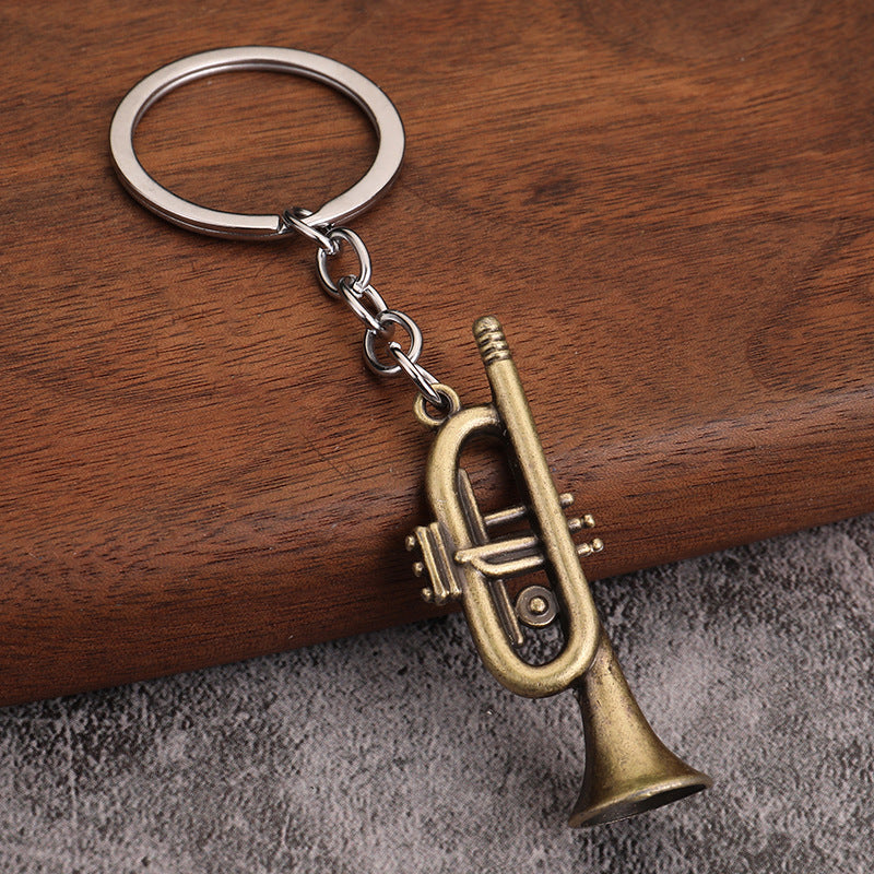 Mini Saxophone Metal Keychain Musical Instrument Charm Gift
