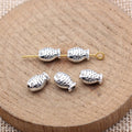 Fish Shaped Spacer Bead in Antique Silver Metal Finish view 2