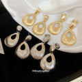 Silver Tone Textured Teardrop Earrings In Two Back Styles view 3