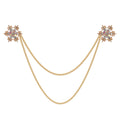 Gold Tone Snowflake Tassel Crystal Four Designs Metal Brooch Pin view 8