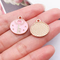 Enamel Zinc Alloy Heart Enamel Charm Pendants