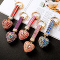 Layered Gem Crystal Heart Keychains with Straps and Plain Options view 9
