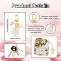 Gold-Tone Pink And White Flower Cross Charm Snap Clasp Keychain view 2