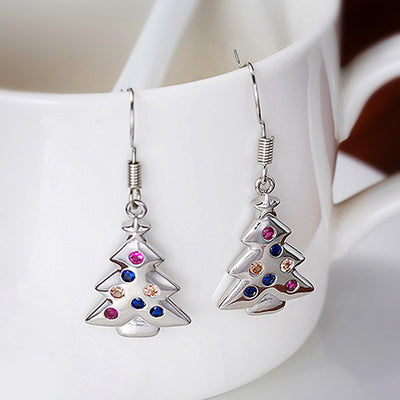 Image 5 showing multicolor christmas tree drop earrings