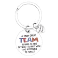 Silver Great Team Quote Disc Keychain Heart Thank You view 5