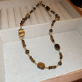Gold Brown Tiger Eye Bead Necklace Pendant and Strand Styles view 7