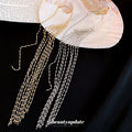 Gold and Silver Tone Long Multi Chain Fringe Ear Cuffs view 2