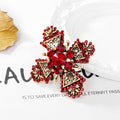 Red Gold Tone Cross Geometric Crystal Two Designs Metal Brooch Pin view 5