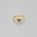 Gold Tone Adjustable Evil Eye and Hamsa Rings in Four Designs view 6