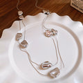 Double Layer Irregular Geometric Metal Nugget Necklace view 2