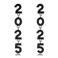 Aqua Red Crystal Number Dangle Crystal Six Designs Metal Dangle Earrings view 9