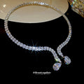 Silver Crystal Teardrop Collar Necklace Decorative Jewelry Design view 2