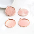 Round Alloy Pendant Cabochon Trays in Five Metal Finishes view 8
