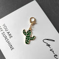 Enamel Cactus Keychain Charms Gold Lobster Clasp 3 Colors view 3