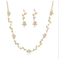 Black Silver Tone Lock Crystal Two Designs Metal Necklace and Earring Set view 5