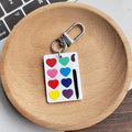 Acrylic Heart Paint Palette Keychain Silver Clip Ring view 2