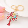 Tree Of Life Flower Keychain Multicolor Rhinestone Charm view 3