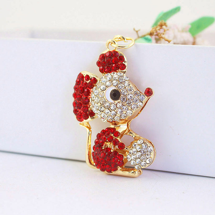 Cute Mouse Zodiac Animal Car Keychain Purse Charm