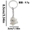 Six Flocked Resin Dog and Animal Metal Keychain Designs view 8