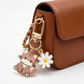 Orange Tabby Cat and Daisy Enamel Clip Keychain Eight-Style Collection view 4