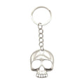 Silver Metal Skull Keychain Split Ring Short Chain view 5